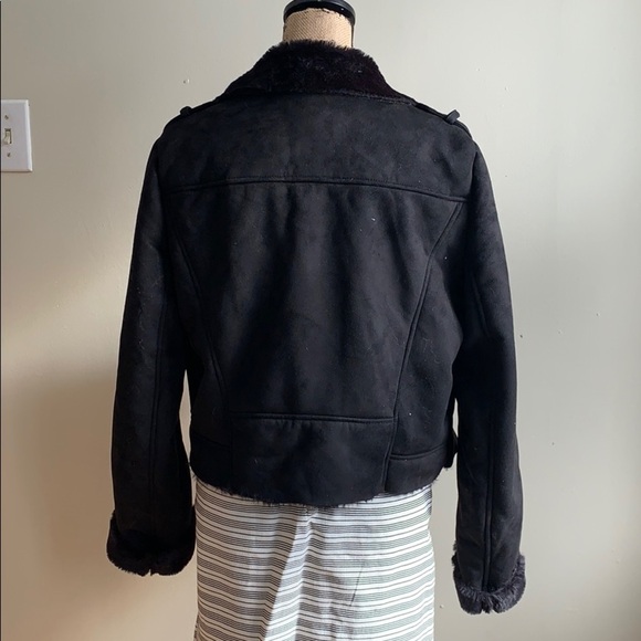 Zara fur-lined and fur-trimmed biker jacket XL - Picture 9 of 12